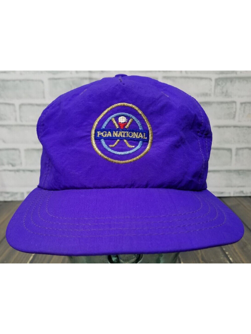 Vintage Texace PGA National Hat Cap Purple Metal Buckle - Made In USA